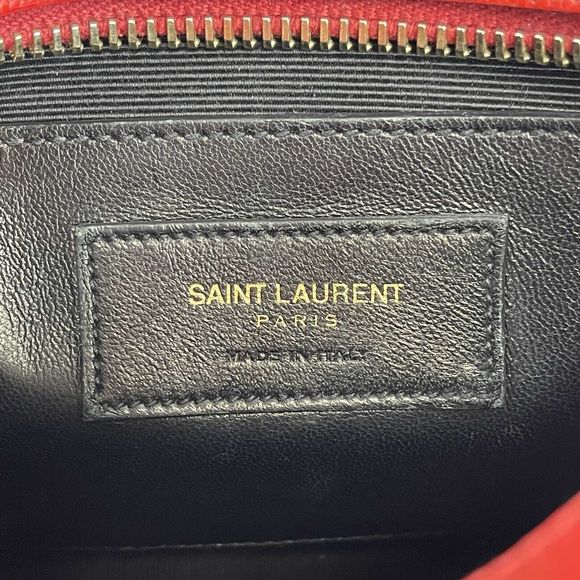 SAINT LAURENT - Grain de Poudre Classic Monogram Small Red Camera Bag Crossbody - Picture 4 of 12